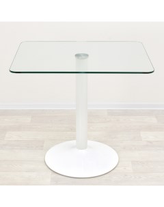 Стеклянный стол Троя 10 прозрачный белый 900х600 Mebel apartment