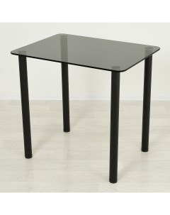 Стеклянный стол Эдель 10 серый черный 700х600 Mebel apartment