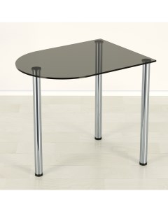 Стеклянный стол Эдель 30 3 серый хром 800х700 Mebel apartment