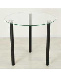 Стеклянный стол Эдель 18 3 прозрачный черный D90 Mebel apartment