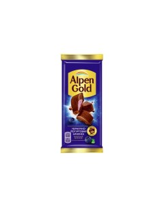 Шоколад молочный с чернично йогуртовой начинкой 80 г Alpen gold