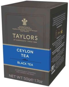 Чай черный Цейлон в пакетиках 1 7 г х 20 шт Taylors