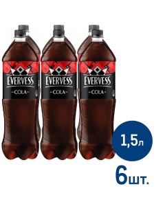 Газированный напиток Кола 1 5 л x 6 шт Evervess