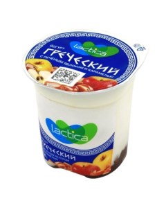 Йогурт Греческий двухслойный печеное яблоко карамель 3 4 120 г Lactica
