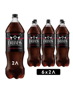 Газированный напиток Cola без сахара 2 л х 6 шт Evervess