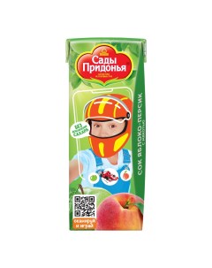 Сок детский Яблоко и персик с 5 месяцев 200 мл х 27 шт Сады придонья