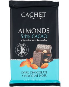 Шоколад темный с миндалем 300 г Cachet