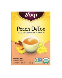 Чай в пакетиках Peach DeTox без кофеина 16 пакетиков Yogi tea