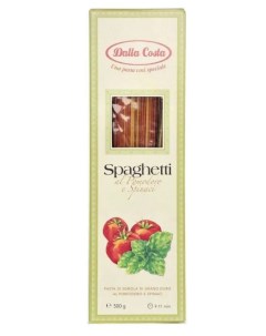 Макаронные изделия спагетти со шпинатом и томатами 500 г Dalla costa