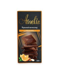 Шоколад горький апельсин и лепестки миндаля 100 г Amelie
