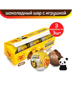 Шоколадный шар с игрушкой внутри Дружный Зоопарк 3 коробки по 60 г Chupa chups