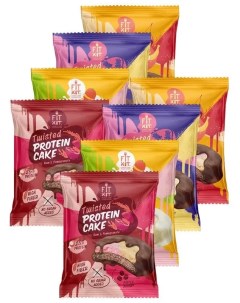 Протеиновое печенье TWISTED Protein Cake ассорти вкусов 8 шт по 70 г Fit kit