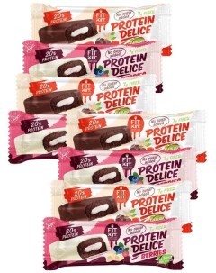 Протеиновые батончики Protein Delice бисквитные ассорти вкусов 8 шт по 60 г Fit kit