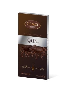 Горький шоколад 90 какао 80г Cemoi