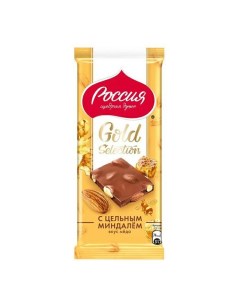 Шоколад Gold Selection молочный миндаль с медом 80 г Россия щедрая душа