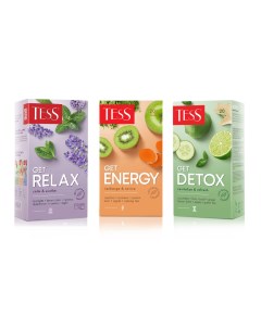 Чай GET Микс Relax Energy Detox 3 шт по 20 пакетиков Tess