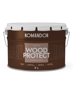 Антисептик для дерева Wood Protect лессирующий база С бесцветный 9 л Командор