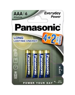 Элементы питания LR03 Everyday Power BL 6 4 2 батарейка 7624 Panasonic
