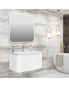 Мебель для ванной Тоскана 80 с зеркалом Руан 80х80 белый Runo
