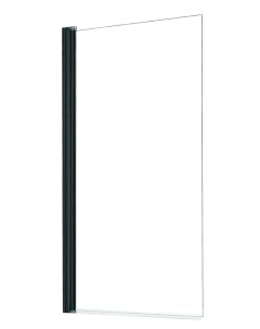 Шторка для ванны MERRIT 800х1400 прозрачное стекло 6 мм цвет профиля черный Azario