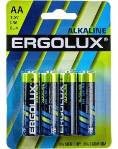 Батарейка AA LR6 1 5V блистер 4шт цена за 1шт Alkaline Ergolux