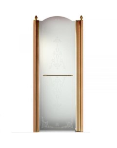 Душевая дверь Diadema 90 R 22719 профиль Бронза стекло прозрачное с декором Migliore