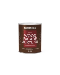 Краска для деревянных фасадов Wood Facade Acryl 50 база C бесцветная 0 9 л Командор