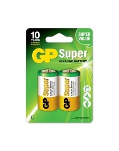Батарейки щелочные алкалиновые Super тип C 1 5V 2шт LR14 Gp