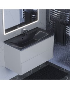 Раковина для ванной Elen 90 см с декоративной накладкой черный металл Uperwood