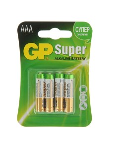 Батарейка алкалиновая Super AAA LR03 4BL 1 5В блистер 4 шт Gp
