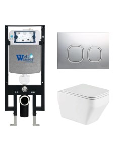 Комплект 10000011648 унитаз Hofbach 041 GL WT инсталляция кнопка смыва Amb Weltwasser