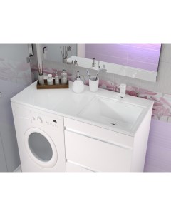 Раковина в ванную Марсал 100 прав белая на стиральную машину накладная Aqua trends