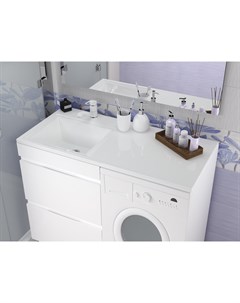 Раковина в ванную Марсал 100 лев белая на стиральную машину со столешницей Aqua trends