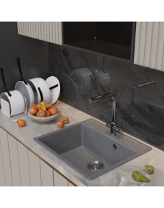 Кухонная мойка ML GM15 из искусственного мрамора графит Mixline