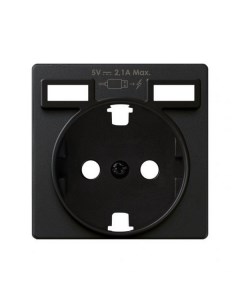 S82 Concept Черный матовый Накладка для розетки Schuko с зарядным устройством 2xUSB Simon