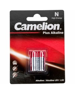 Батарейка алкалиновая Plus Alkaline N 1 5V упаковка 2 шт LR1 BP2 Camelion
