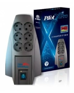 Сетевой фильтр X Pro 5м 6 розеток серый коробка Pilot