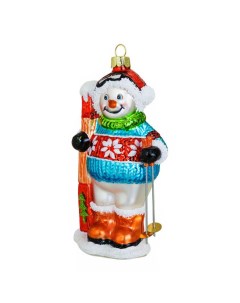 Елочная игрушка Снеговичок лыжник 7 х 14 см Holiday classics