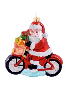 Елочная игрушка Дед Мороз на мотоцикле 2 х 4 х 11 5 см Holiday classics