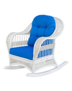 Кресло качалка white с подушками белое 100 x 84 x 110 см Rattan grand