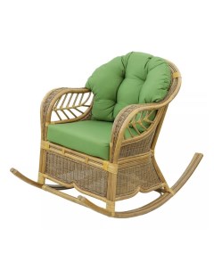 Кресло качалка Brown с подушками коричневое 108 x 105 x 75 см Rattan grand