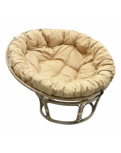 Кресло папасан brown с подушкой бежевое 110 x 60 x 110 см Rattan grand