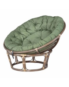 Кресло папасан Nido olive green с подушкой коричневое 115 x 115 см Rattan grand