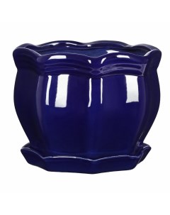 Цветочное кашпо синий глянец 1 шт Shine pots