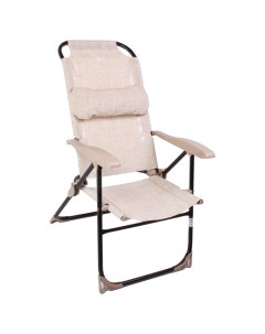 Кресло шезлонг складное К2 75 x 59 x 109 см песочный Nobrand