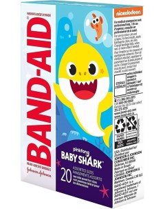 Пластырь Baby Shark Детский с рисунками 20шт Band aid