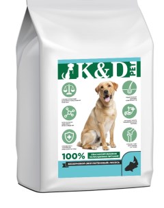 Сухой корм для собак для средних и крупных пород беззерновой лосось 16 кг K&d pet