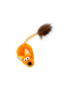 Игрушка для кошек Лисенок с ушами с хвостом оранжевая Gosi