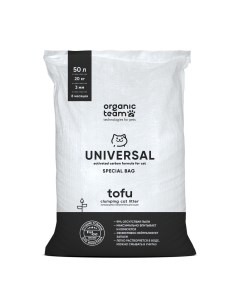 Наполнитель для кошачьих туалетов Tofu Universal соевый 20 кг 50 л Organic team