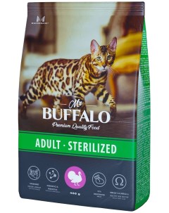 Сухой корм для стерилизованных кошек Adult Sterilized индейка 400 г Mr.buffalo